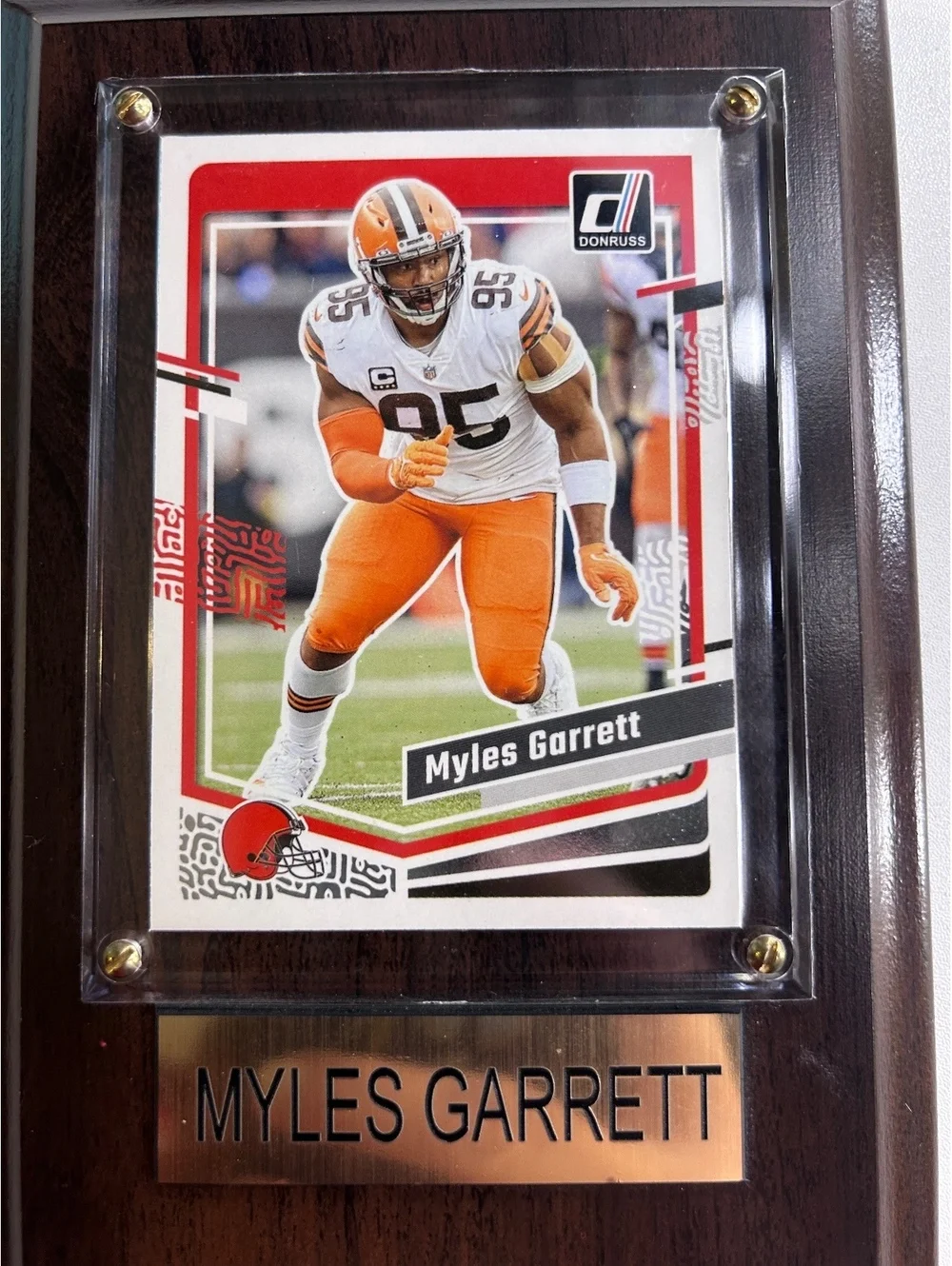2023 Donruss Myles Garrett #68 Cleveland Browns Football Card Display Plaque